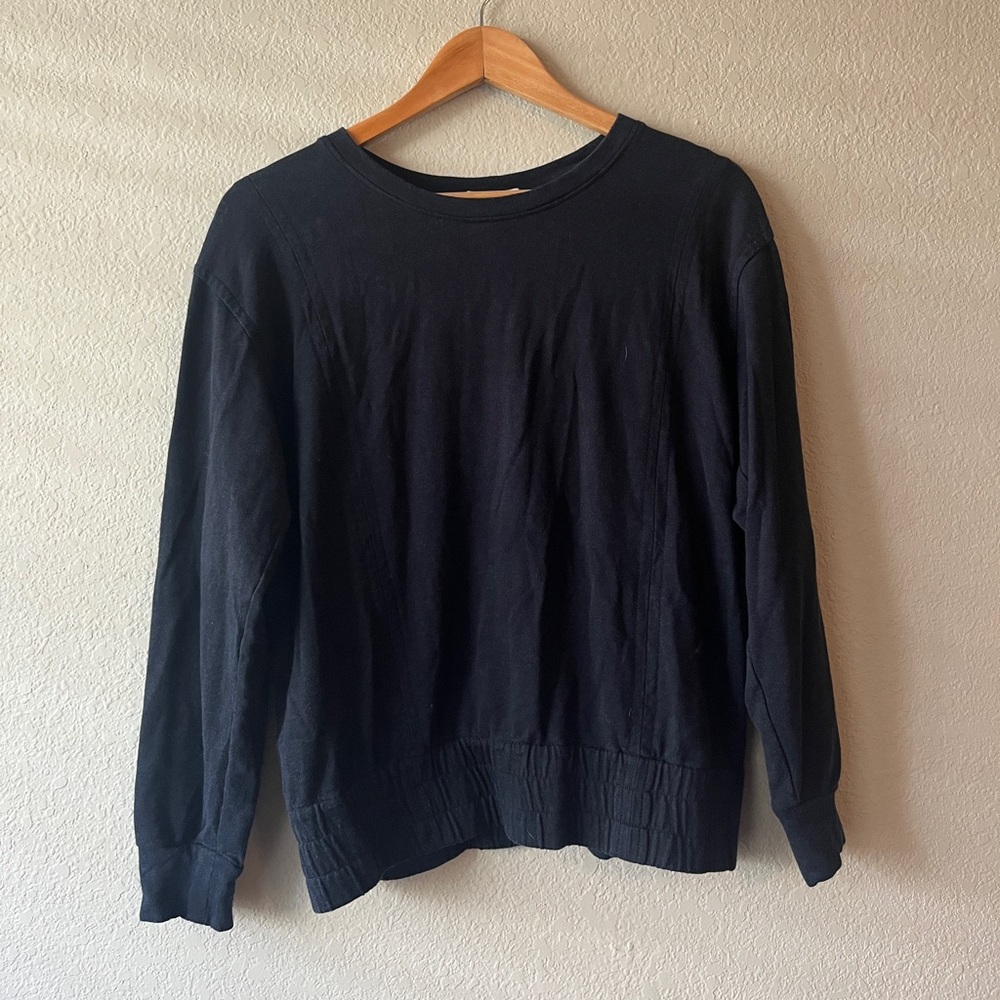 Helmut Lang Vented Back Navy Long Sleeve Sweater